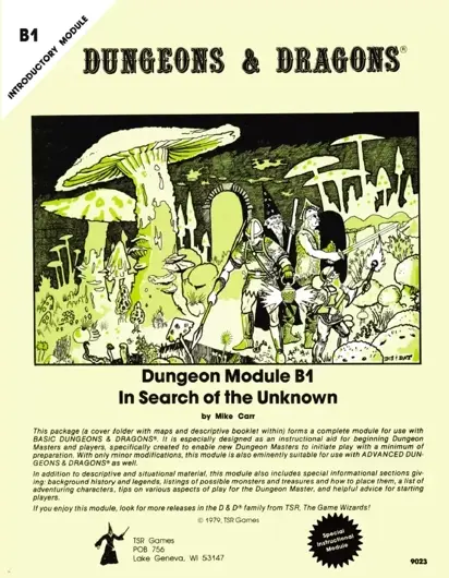 The cover of the adventure module B1 In Search of the Unknown