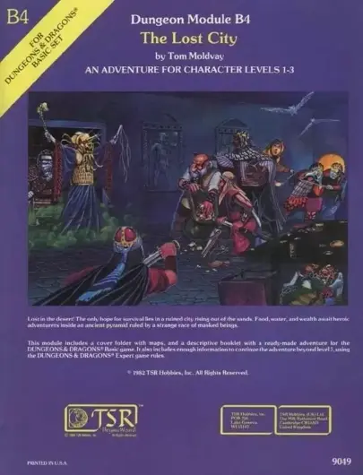 The cover of the adventure module B4 The Lost City