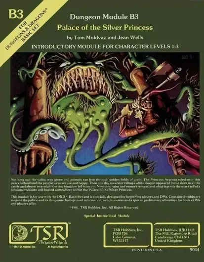 The cover of the adventure module B3 Palace of the Silver Princess