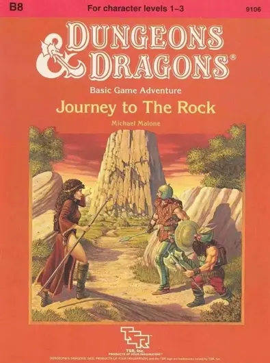 The cover of the adventure module B8 Journey to the Rock